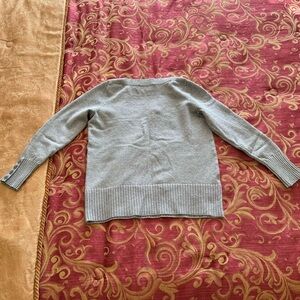 LOFT Grey Button Cuff 3/4 Sleeve Sweater Women’s Size M